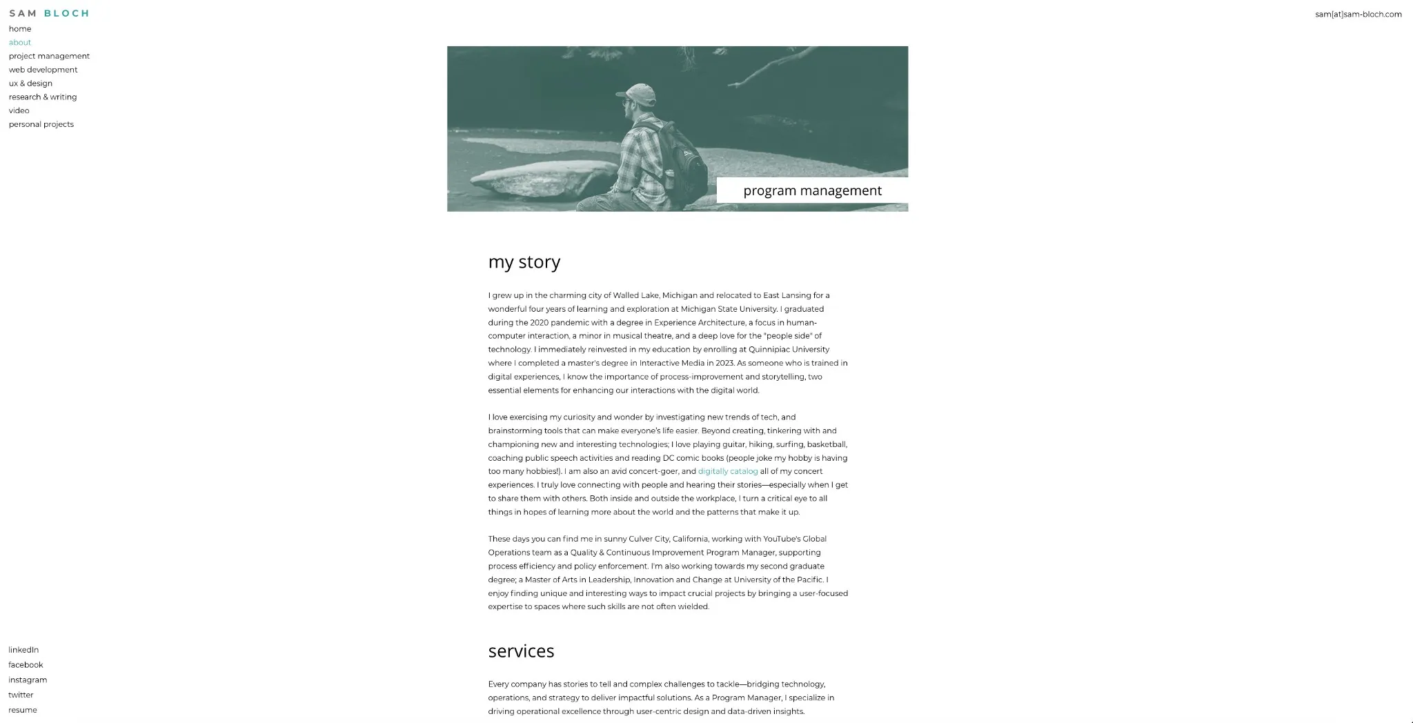 Previous portfolio about page
