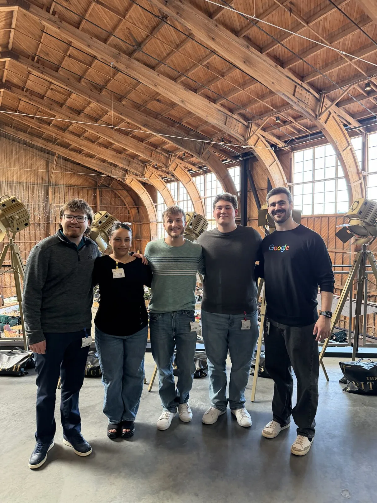 Sam with students at Google campus