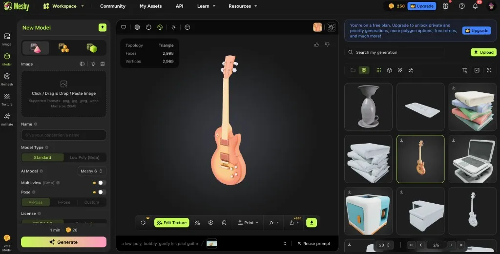 Meshy.ai workflow