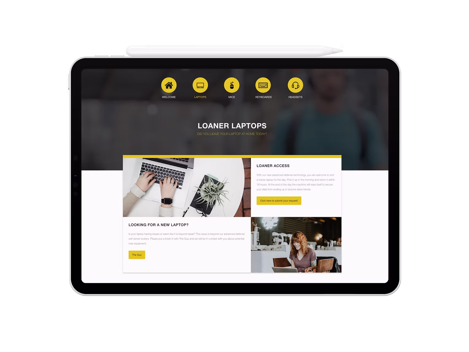 Loaner Laptops page