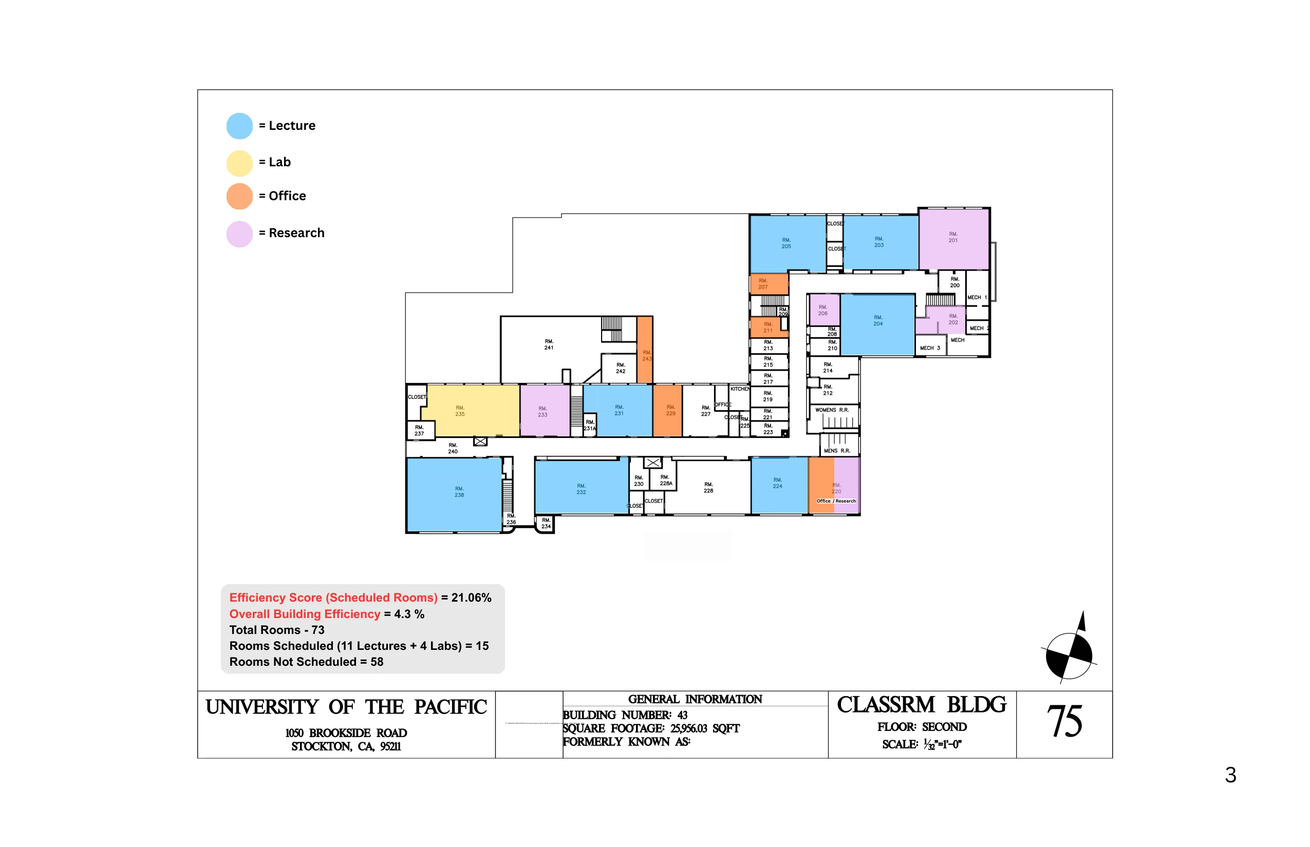 Classroom Building second floor plan